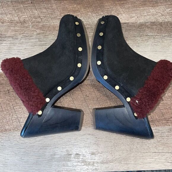 UGG Australia Adele Womens Suede Clog Heel Platform Style# 1006024 Black Size 8 - Picture 5 of 9